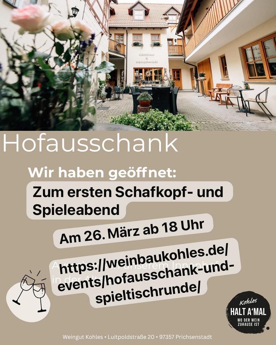 Hofausschank und Spieltischrunde