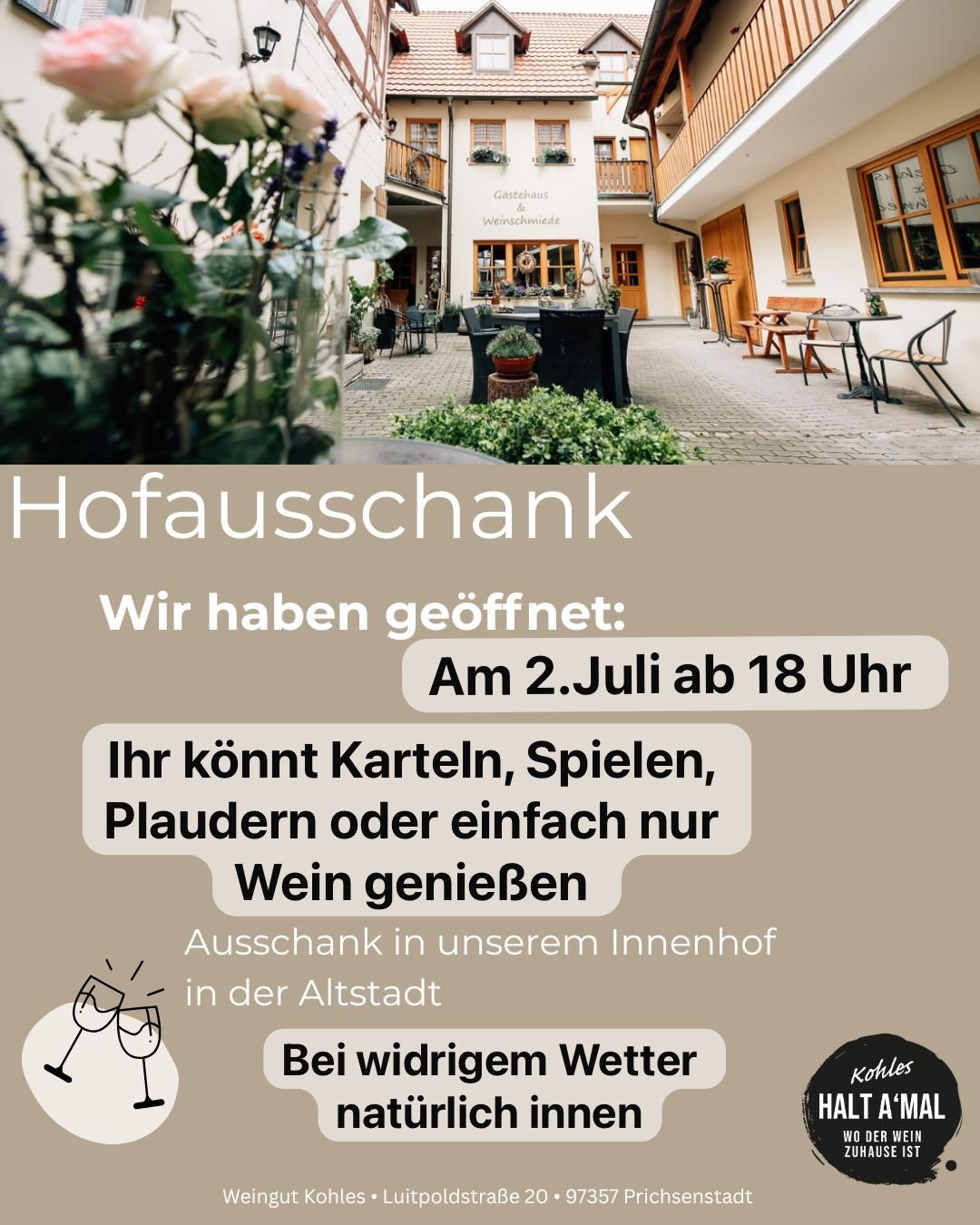Hofausschank im Gästehaus-Weingut Kohles